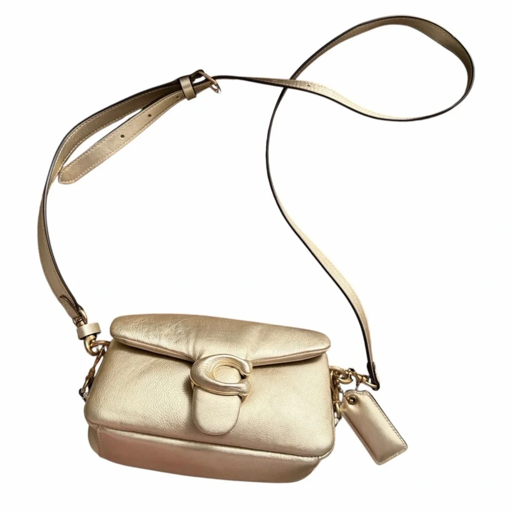 Coach Pillow Tabby Metallic Soft Gold Shoulder Bag